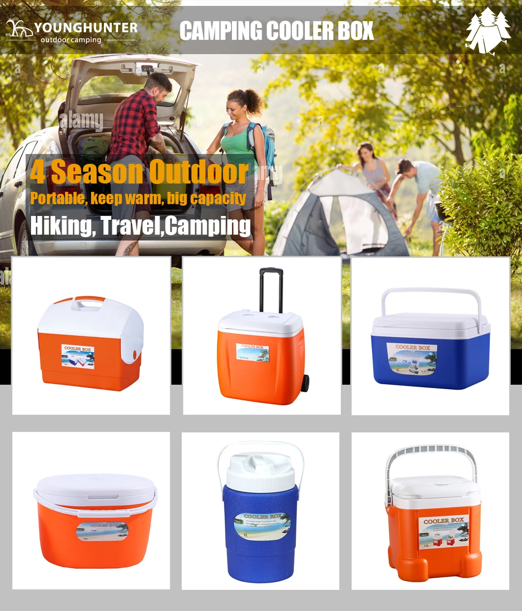 8L Outdoor Incubator Portable Drinks Food Storage Box Car Cold Ice Fishing Box Cooler Mini Fridge Rectangle Ice Bucket for Home BBQ Picnic