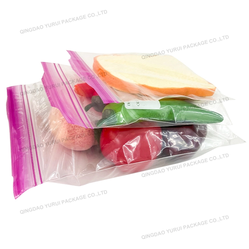 Food Standard Sandwich Freezer Reusable Zipper Ziplock Food Storage Bags in Colorful Carton