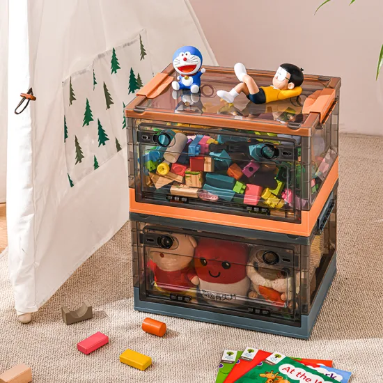 20/35/45/55/75/100/115/160L Kunststoff faltbare Aufbewahrungsbox für Kinderspielzeug, seitlich offene Aufbewahrungsbox